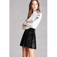 Crushed Velvet Skater Skirt