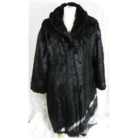 Crealine Size Large Black Faux Fur Coat