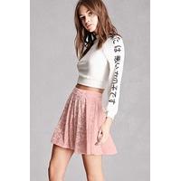 Crushed Velvet Skater Skirt