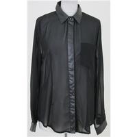 Crafted, size L black sheer long sleeved shirt
