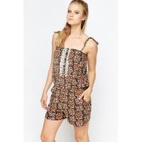 Crochet Trim Paisley Playsuit