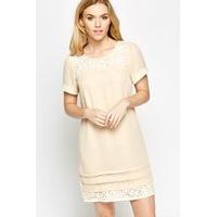 Crochet Mesh Insert Shift Dress