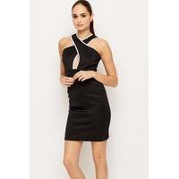 Criss Cross Front Scuba Bodycon Dress