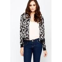 Crochet Fringed Hem Bomber Jacket