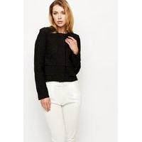 Crochet Overlay Black Jacket