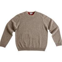 Crewneck Lambswool Jumper, Straw, Size XXL, Lambswool