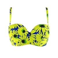Crazy Daisy Strapless Padded Underwired Top - Blue Yellow