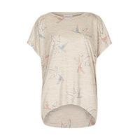 Cream Coral & Yellow Birds Print T-Shirt