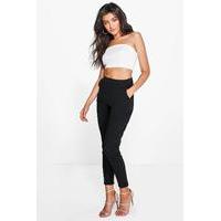 crepe super stretch skinny trousers black