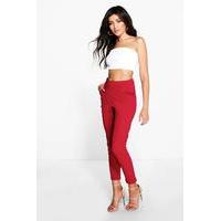 crepe super stretch skinny trousers berry