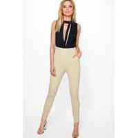 Crepe Stretch Skinny Trousers - sage