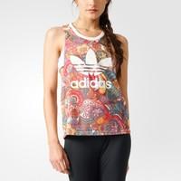 crew neck floral print vest top