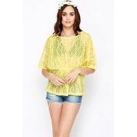 crochet batwing sleeve beach cover up