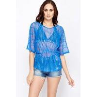 crochet batwing sleeve beach cover up