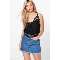 Crochet Trim Cami - black