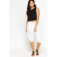 Cropped Harem Tie Waist Trousers