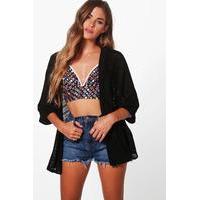 crochet batwing cardigan black