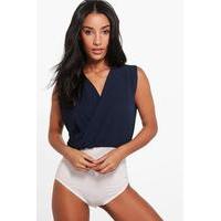 cross over bodysuit navy