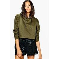 Cropped Overhead Hoody - khaki