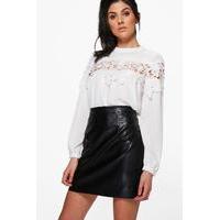 Crochet Panel Blouse - white