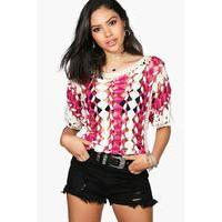 crochet knit top rose