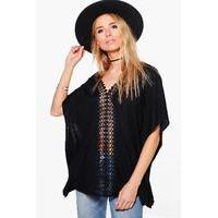 crochet knit jumper black