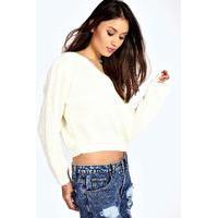 crop fisherman jumper cream