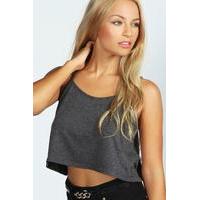 crop swing vest charcoal