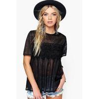 crochet detail swing top black