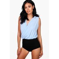 Cross Over Bodysuit - blue