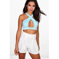 cross bralet blue