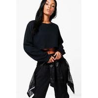 Crop Oversized Sweat - black