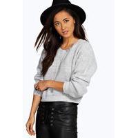 Crop Fisherman Jumper - silver