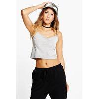 cropped basic vest grey marl