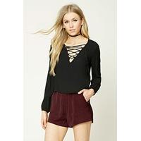 Crinkled Satin Shorts