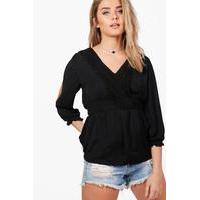 Crochet Trim Blouse - black