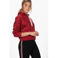 cropped hooded sweat burgundy