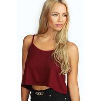 Crop Swing Vest - berry