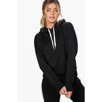 Cropped Hooded Sweat - black