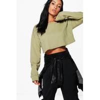 Crop Oversized Sweat - sage