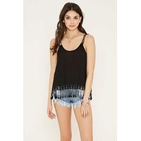 Crochet-Trim Crinkled Cami