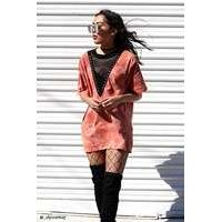 Crystal-Dye Plunging Tee