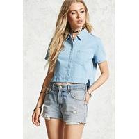 Cropped Denim Shirt