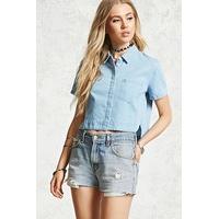 Cropped Denim Shirt