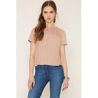 Crocheted Faux Suede Boxy Top