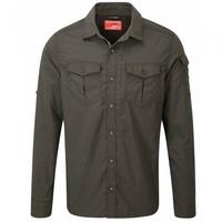 CRAGHOPPERS NOSILIFE ADVENTURE MENS LONG SLEEVED SHIRT DARK KHAKI (SIZE S)