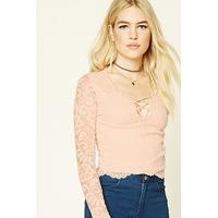 crisscross front lace top