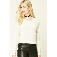 Cropped Crew Neck Jumper