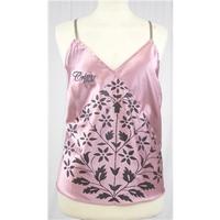 criminal medium size dusk pink black floral patterned sleeveless top