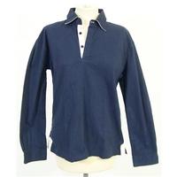 crew clothing blue long sleeved rugby top size 14